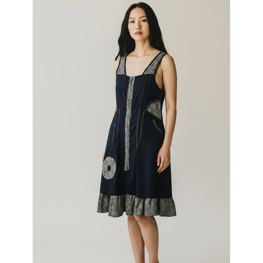 Dancing Days By Banned Apparel Mod Pinafore Dress S/M Black Ruffle Goth Retro